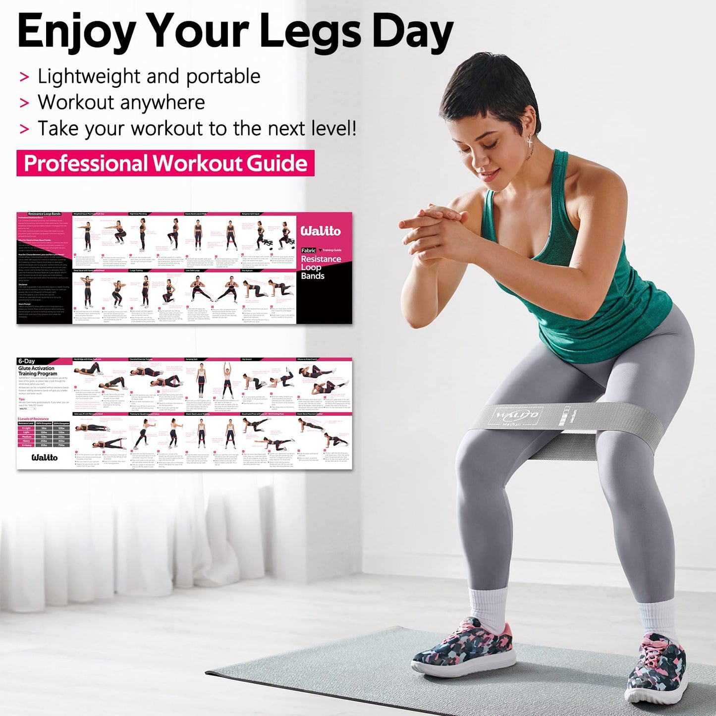 Fabric Resistance Bands for Working Out - Booty Bands for Legs -Glutes Training for Women and Men - Exercise Bands for Squats, Yoga, Physical Therapy -Home Gym Fitness