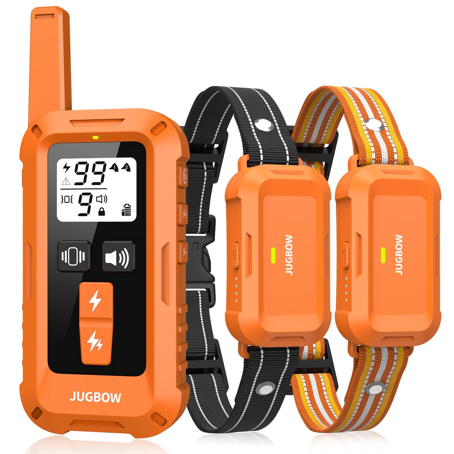 Jugbow Dog Shock Collar 2 Dogs (10-120Lbs) - 4200FT Dog Training Collars with Remote Control, IPX8 Waterproof Rechargeable E-Collars for Large Medium Small Dog