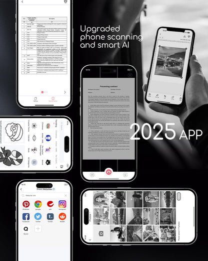 Portable Printers Wireless for Travel, Inkless Thermal Printer, Small Bluetooth Mobile Compact Printer Support 8.5" X 11" US Letter & A4,Compatible with iPhone Phone Laptop for Home Car Office Receipt