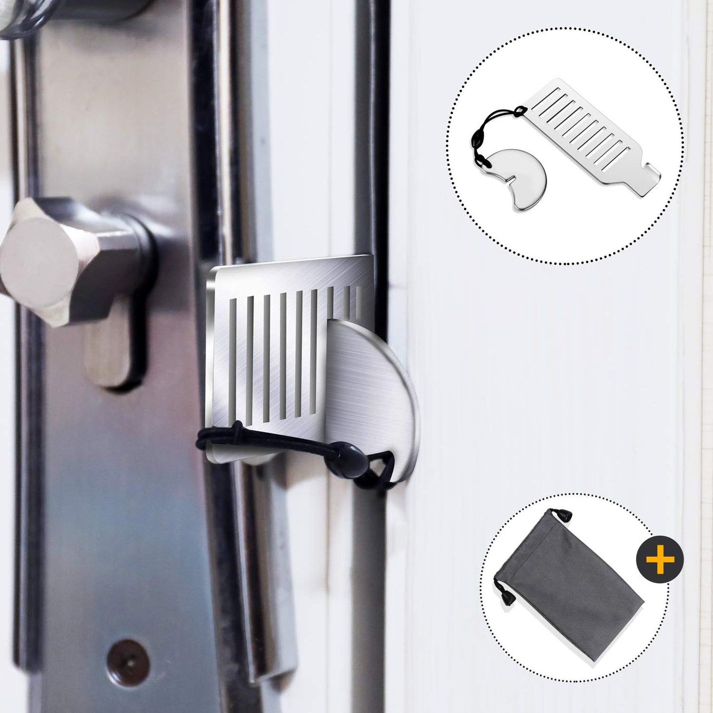Portable Door Lock for Travel - Improved Travel Hotel Door Lock Apartment Security Device Door Jammer ozozo