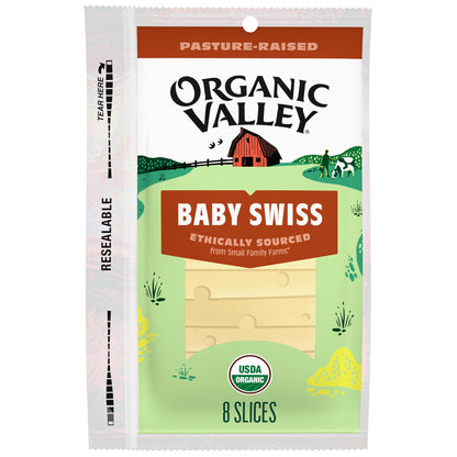Organic Valley Alpine Style Organic Baby Swiss Cheese Slices