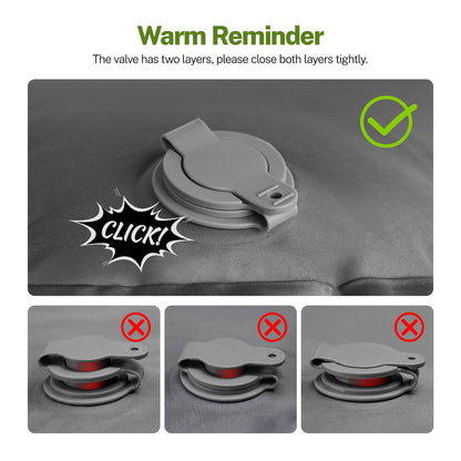 OGERY Sleeping Pad for Camping, 6" Extra-Thick Reinforced Camping Sleeping Pad with Pillows & Built-in Foot Pump, Ultralight Self Inflating Air Mattress Mat for Tent Hiking Essentials Gear