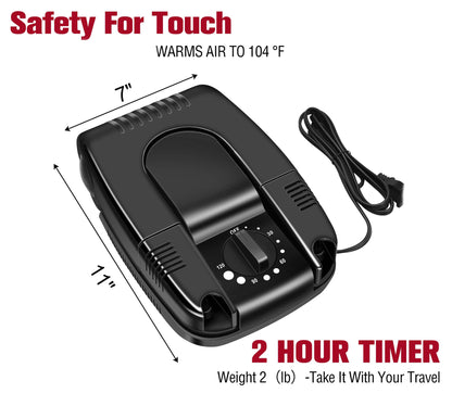 Manledio Portable Electric Shoes Boots Dryer and Warmer with Folding and Drying Adjustable Rack