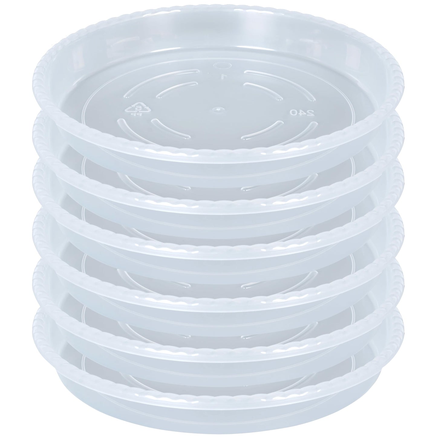 OVZILKI Plant Saucer 6 Pack of 12 inch, Clear Plastic Flower Plant Pot Saucer, Heavy Duty Plant Drip Trays Saucers for Indoor, Plant Water Tray for Planters