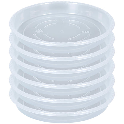 OVZILKI Plant Saucer 6 Pack of 12 inch, Clear Plastic Flower Plant Pot Saucer, Heavy Duty Plant Drip Trays Saucers for Indoor, Plant Water Tray for Planters