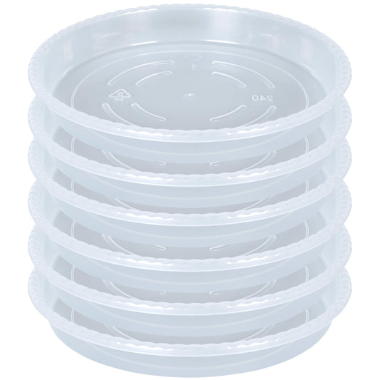 OVZILKI Plant Saucer 6 Pack of 12 inch, Clear Plastic Flower Plant Pot Saucer, Heavy Duty Plant Drip Trays Saucers for Indoor, Plant Water Tray for Planters
