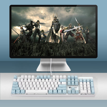 Mechanical Gaming Keyboard | Hot Swappable Mechanical Keyboard | Ice Blue Backlit Keyboard with Brown Switches and 104 Keys | Wired Gaming Keyboard | Mechanical Keyboard, PC Gaming Keyboards