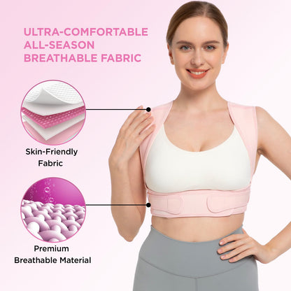 Posture Corrector for Women and Men, Adjustable Upper Back Brace for Clavicle Support and Providing Pain Relief from Neck, Shoulder, and Upper Back (S/M)