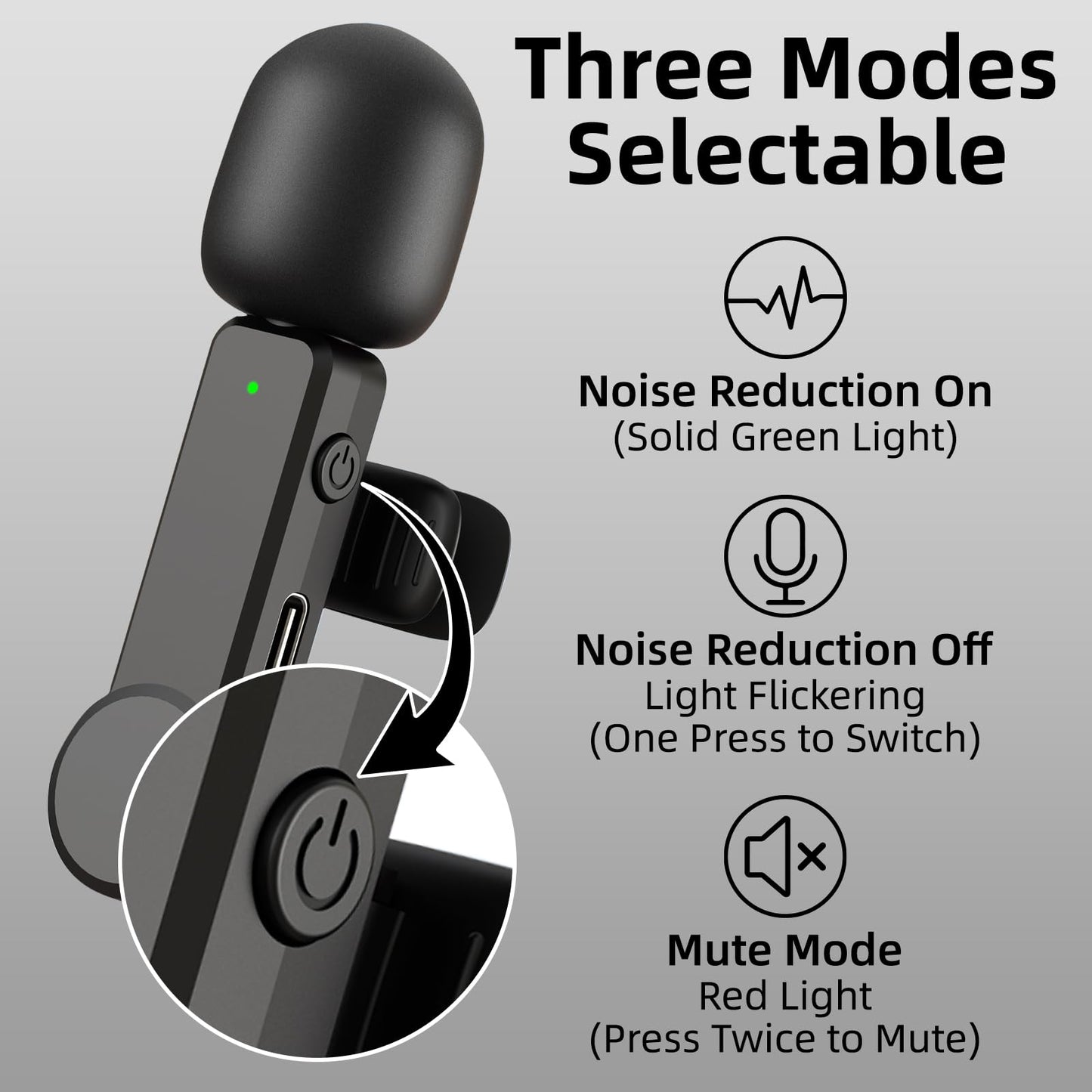 NPTCL Wireless Lavalier Microphone for Android and iPhone 15, Noise Canceling Lav Mic USB C Lapel Mic with Lighning Adapter for iPhone Video Recording Vlog TikTok