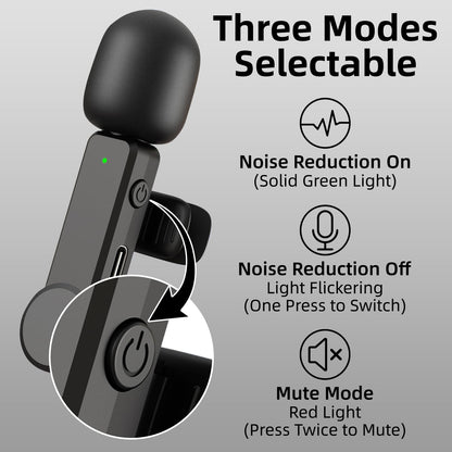 NPTCL Wireless Lavalier Microphone for Android and iPhone 15, Noise Canceling Lav Mic USB C Lapel Mic with Lighning Adapter for iPhone Video Recording Vlog TikTok