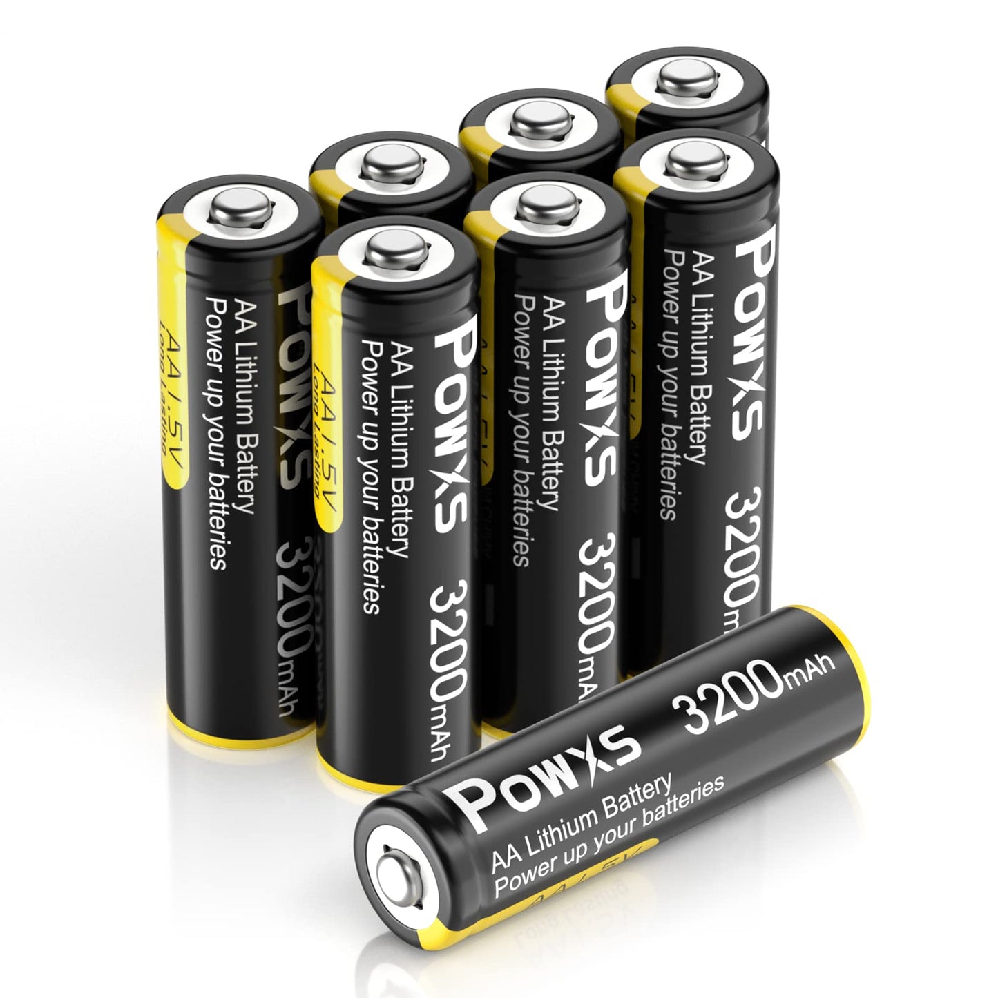 POWXS AA Lithium Batteries, 8Pack 1.5V Lithium Iron Double A Batteries 3200mAh Super Capacity for Blink Camera, Video Doorbell, Flashlight, Toys, Remote Control 【Non-Rechargeable】
