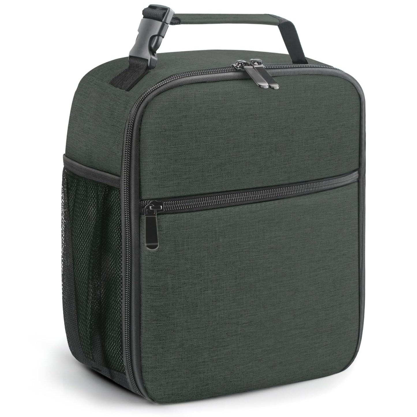 Lunch Bag for Men/Women, Reusable Lunchbox for Adult, Small Insulated Lunch box, Lunch Tote Bag for Office, Work, Picnic - Black