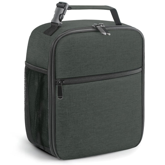 Lunch Bag for Men/Women, Reusable Lunchbox for Adult, Small Insulated Lunch box, Lunch Tote Bag for Office, Work, Picnic - Black