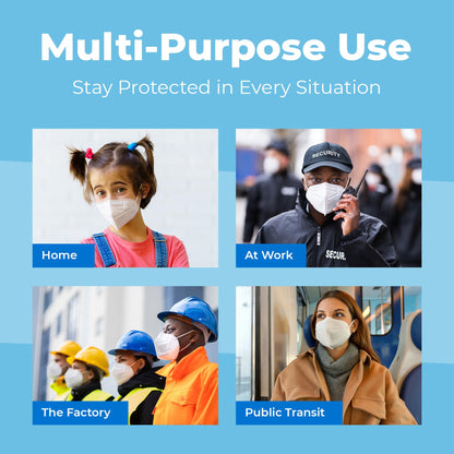 Lyka Distribution KN95 Face Masks - 50 Pack - 5 Layer Protection Breathable Face Mask - Filtration>95% with Comfortable Elastic Ear Loop | Non-Woven Polypropylene Fabric