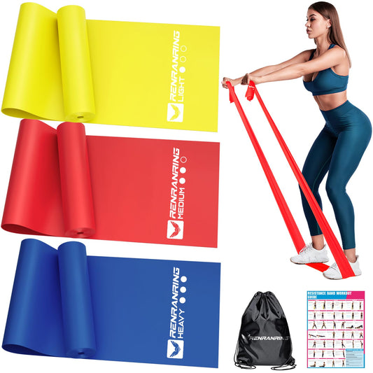 Resistance Bands for Working Out, Exercise Bands for Physical Therapy, Stretch, Recovery, Pilates, Rehab, Strength Training and Yoga Starter Set