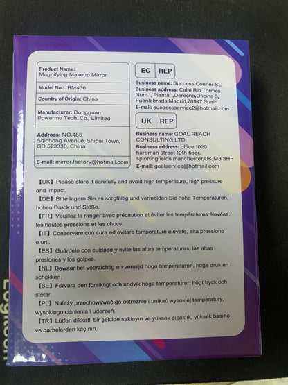 GOMIPURU Travel Mirror with Light, 1x/30x Magnifying Mirror with 3 Color Lights and Adjustable Brightness, 4.5x3.9 inch Small Compact Hangable Hand Pocket 3 Way Mirrors, Comes with Tweezer