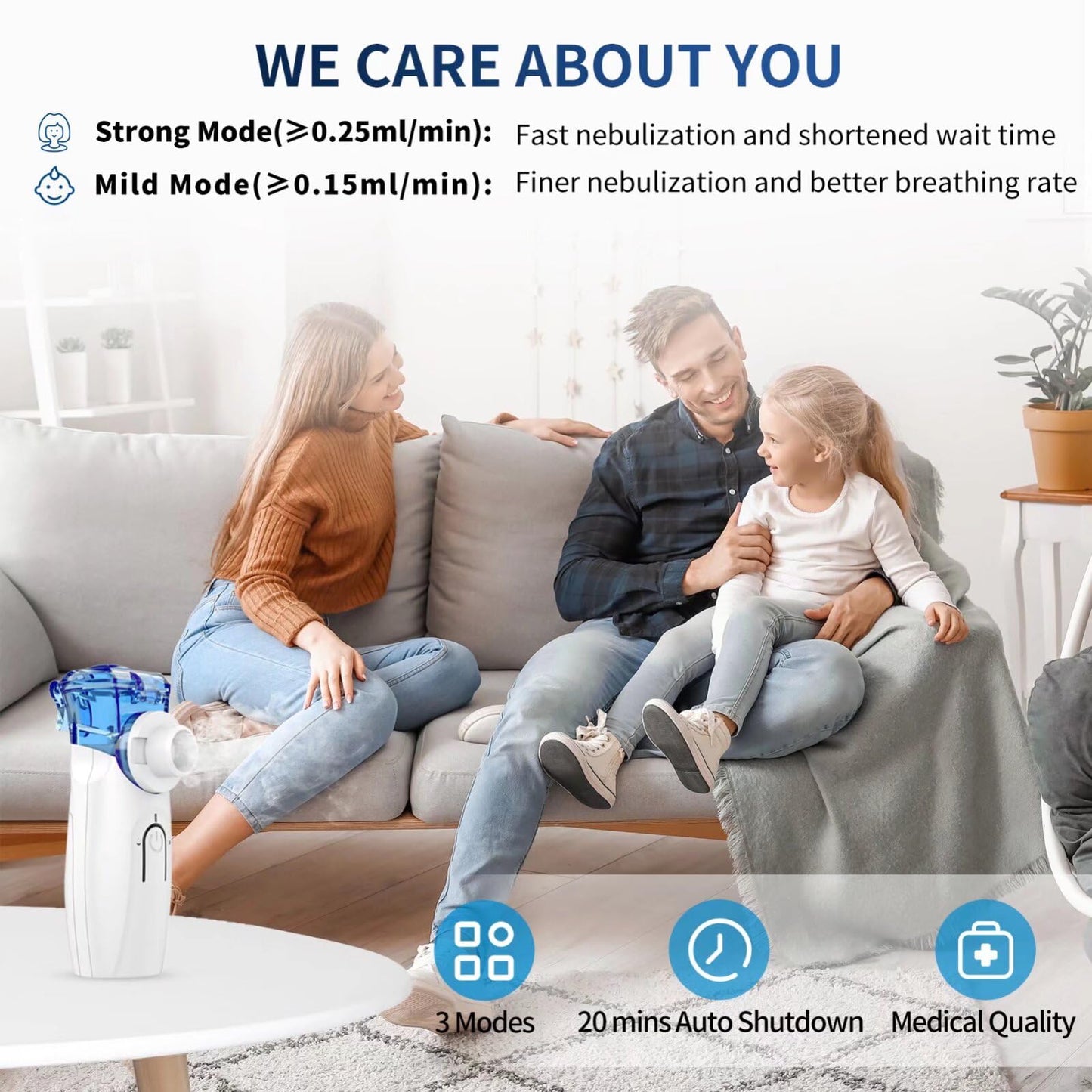 Portable Nebulizer - Nebulizer Machine for Adults and Kids Travel and Household Use, Handheld Mesh Nebulizer for Breathing Problems APOWUS.