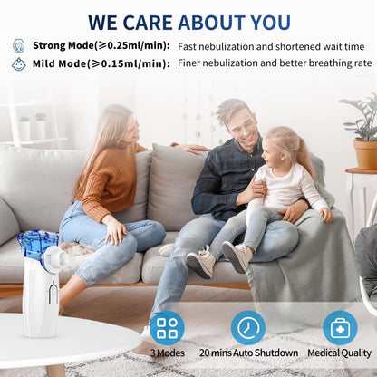 Portable Nebulizer - Nebulizer Machine for Adults and Kids Travel and Household Use, Handheld Mesh Nebulizer for Breathing Problems APOWUS.
