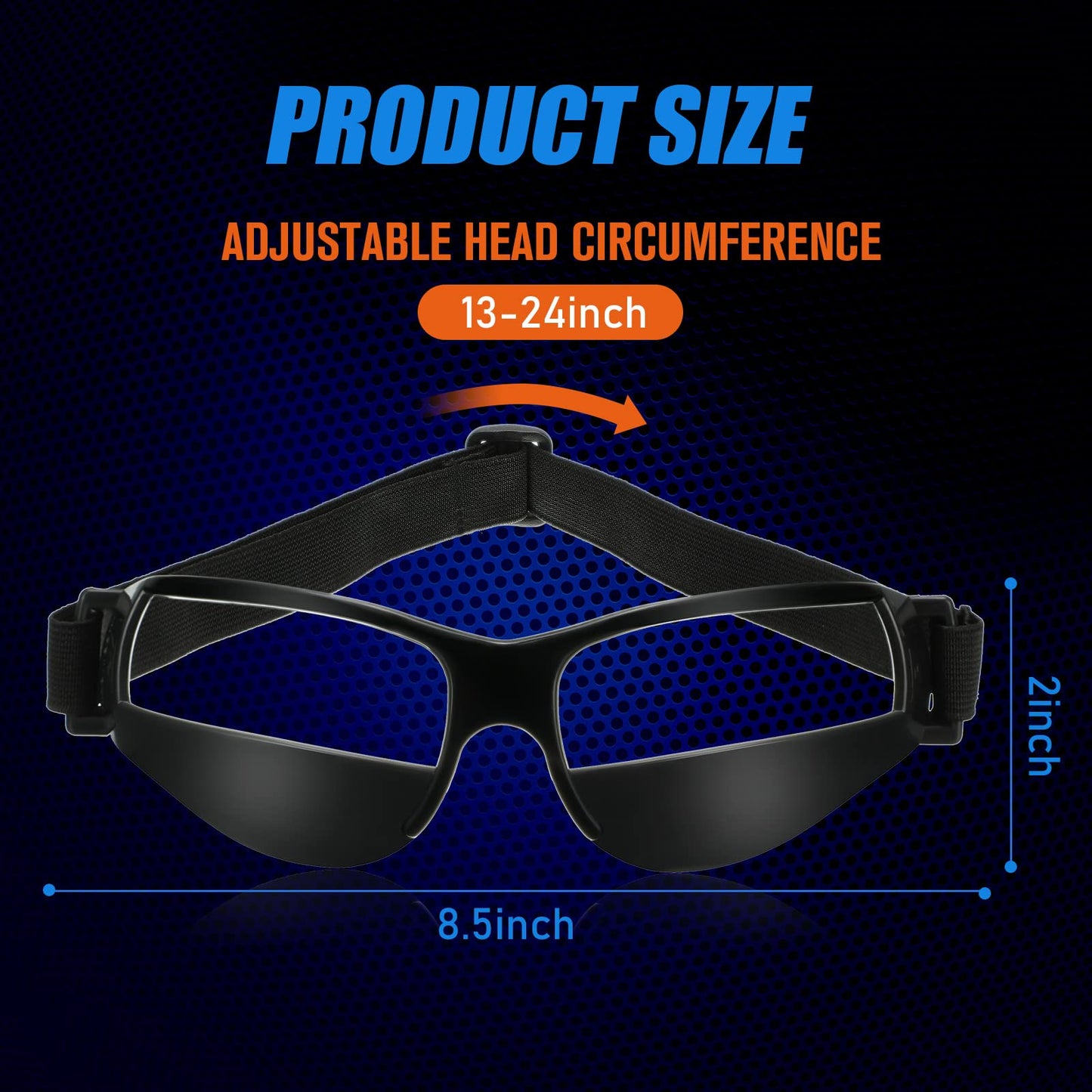 Fiada 3 Pack Dribbling Goggles Basketball Sports Glasses Adjustable Dribbling Black Goggles Basketball Training Equipment