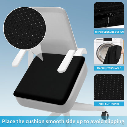 Gel Seat Cushion for Long Sitting - 16.5" x 14.5" x 2.4" (Extra Thick＆Soft) Gel Cushion for People Over 180 lbs, Pressure Relief Cushion for Office Chair, Egg Cushions for Wheelchair, Gel Pad for Car