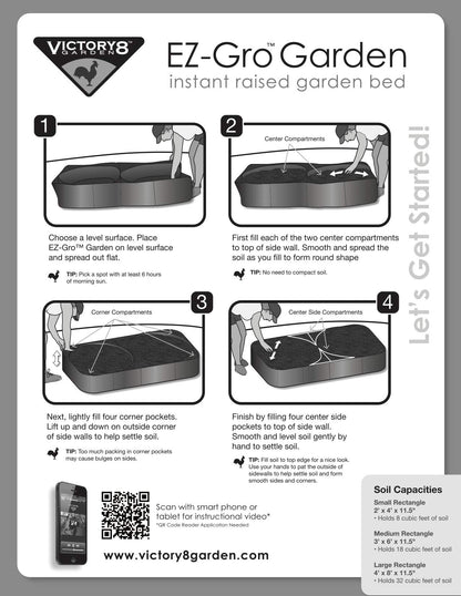 4 ft X 8 ft Victory 8 Big Green Grow Your OWN Machine EZ-GRO Raised Bed Garden AeroFlow Proprietary Fabric No Assembly