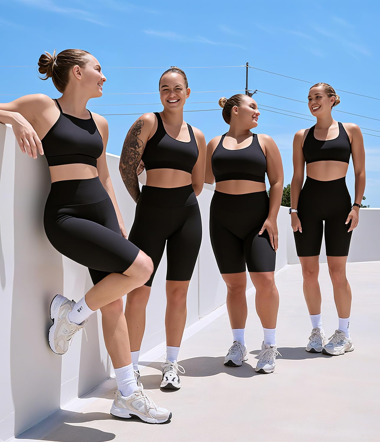 High Waisted Biker Shorts for Women - 8" Tummy Control, Ultra-Comfort for Workouts, Yoga & Daily Wear Black