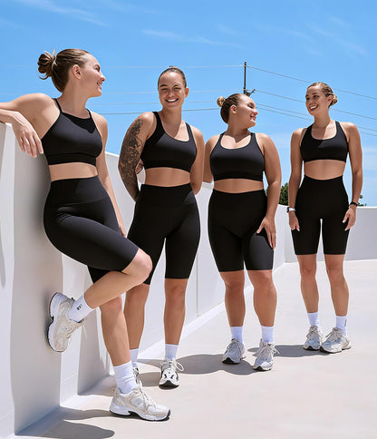 High Waisted Biker Shorts for Women - 8" Tummy Control, Ultra-Comfort for Workouts, Yoga & Daily Wear Black