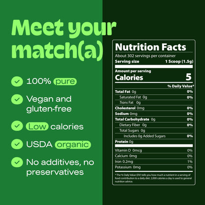 MATCHA DNA Certified Organic Matcha Green Tea Powder (16 oz TIN CAN)