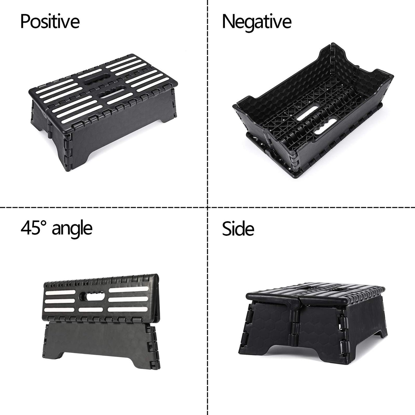 5 Inch Folding Step Stool with Non-Slip Mat. Made of Incombustible Plastic, Can Withstand Over 250 Pounds. Collapsible Step Suitable for Kitchen, Bathroom, Bedroom, Camping, Travel ect