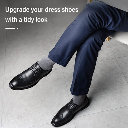 INMAKER No Tie Dress Shoe Laces for Men, Waxed Thin Oxford Round Shoelaces