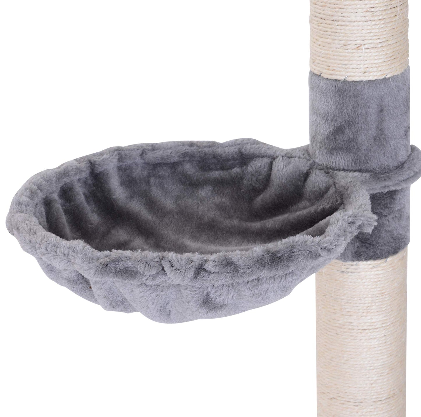 PawHut 8.5' Adjustable Height Floor-to-Ceiling Vertical Cat Tree, 5 Level Cat Climbing Tower, Gray