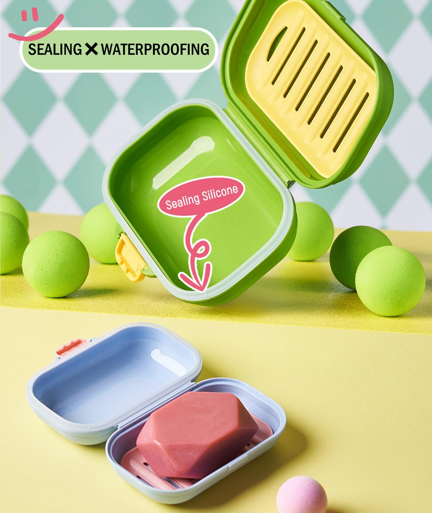 PEISAINOX Travel Soap Case, 100% Leakproof Soap Box with Lid, Bar Soap Holder for Traveling, Draining Soap Dishes for Bathroom, Shower, Gym, School, Camping, Vacation, Outdoor,Travel Essentials