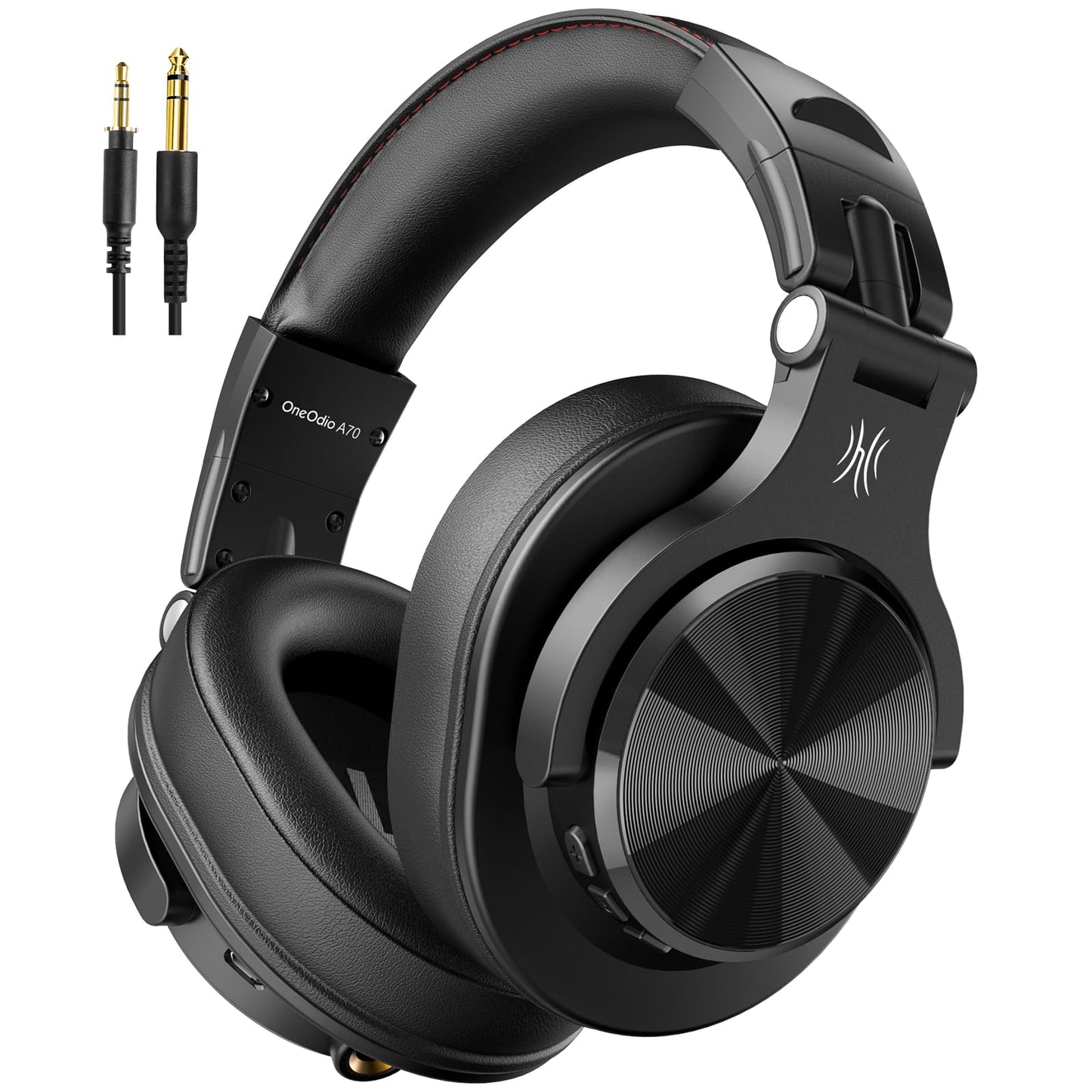 OneOdio A70 Bluetooth Over Ear Headphones, Wireless Headphones with 72H Playtime, Hi-Res, Built-in Mic, 3.5mm/6.35mm Wired Audio Jack for Studio Monitor & Mixing DJ Guitar AMP, Computer Laptop PC