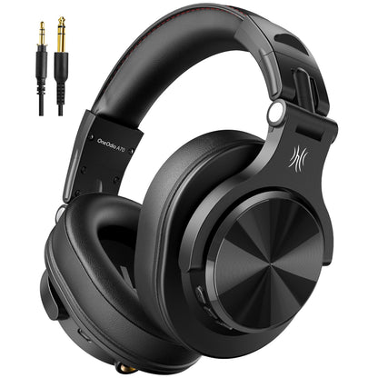 OneOdio A70 Bluetooth Over Ear Headphones, Wireless Headphones with 72H Playtime, Hi-Res, Built-in Mic, 3.5mm/6.35mm Wired Audio Jack for Studio Monitor & Mixing DJ Guitar AMP, Computer Laptop PC