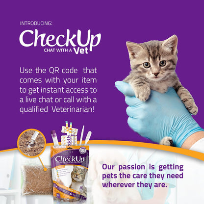 KIT4CAT CheckUp at Home Cat Wellness Test Kit | 2lb Hydrophobic Litter keeps urine on top, 2 Test Strips for The Detection of The 4 Most Common Health Indicators - pH, Protein, Glucose, Blood in urine