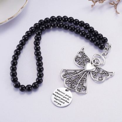 Angel Car Charm, Wherever You Go Whatever You Do May Your Guardian Angel Watch Over You, Rear View Mirror Car Charm, Car Mirror Hanger, New Driver Guardian Angel Gift for Grads