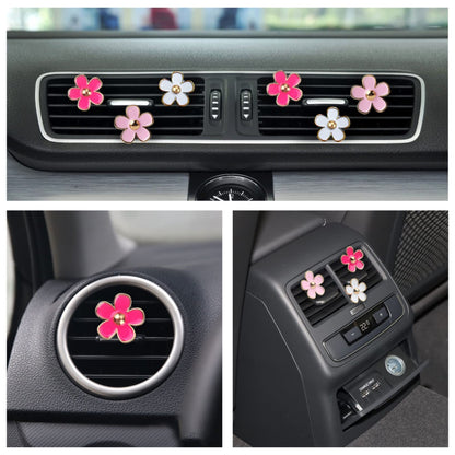 Pink Car Accessories for Women Teen Girls 6PCS Cute Auto Scent Air Fresheners Vent Clips Girly Daisy Flower Decorations Interior Aesthetic Things Cars Perfume Decor Stuff Christmas Gifts for Her Mom