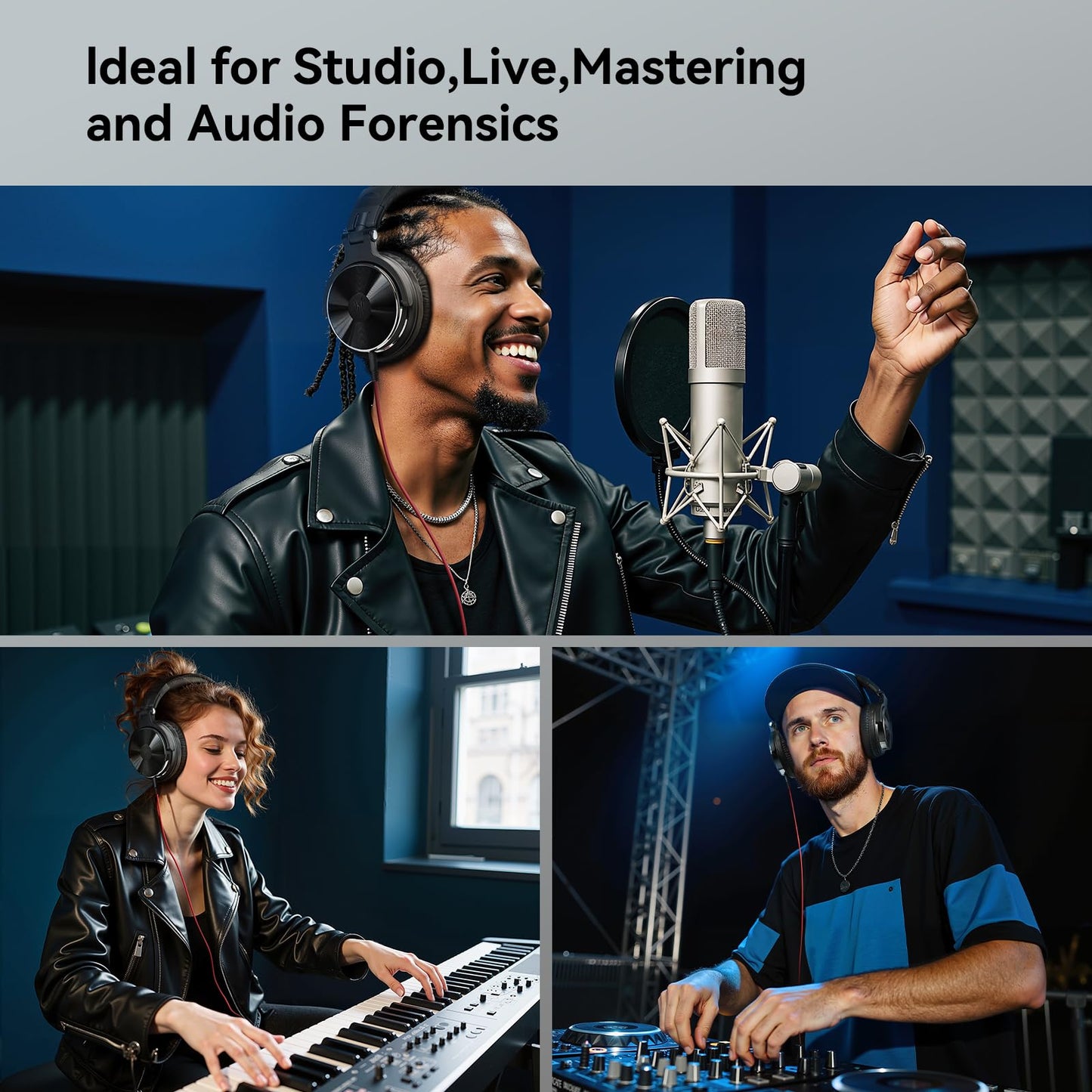 OneOdio Wired Over Ear Headphones Hi-Res Studio Monitor & Mixing DJ Stereo Headsets with 50mm Drivers and 1/4 to 3.5mm Jack for AMP Computer Recording Podcast Keyboard Guitar Laptop - Black