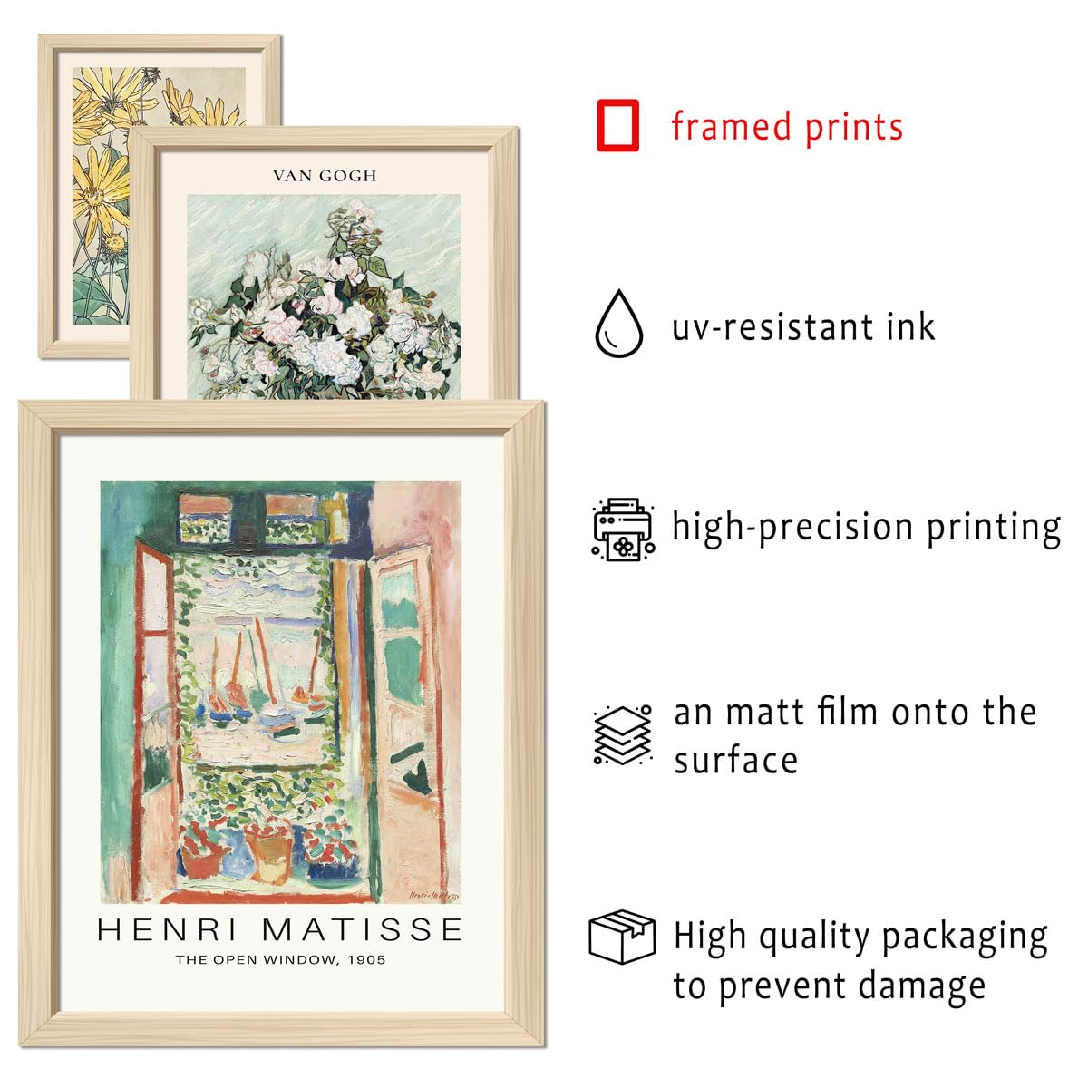 ANERZA 16 PCS Framed Sage Green Wall Art Decor, Matisse Wall Prints for Bedroom, Gallery Wall Frame Set, Abstract Posters for Living Room Aesthetic, Collage Kit Pictures, Boho Dorm Home Decor