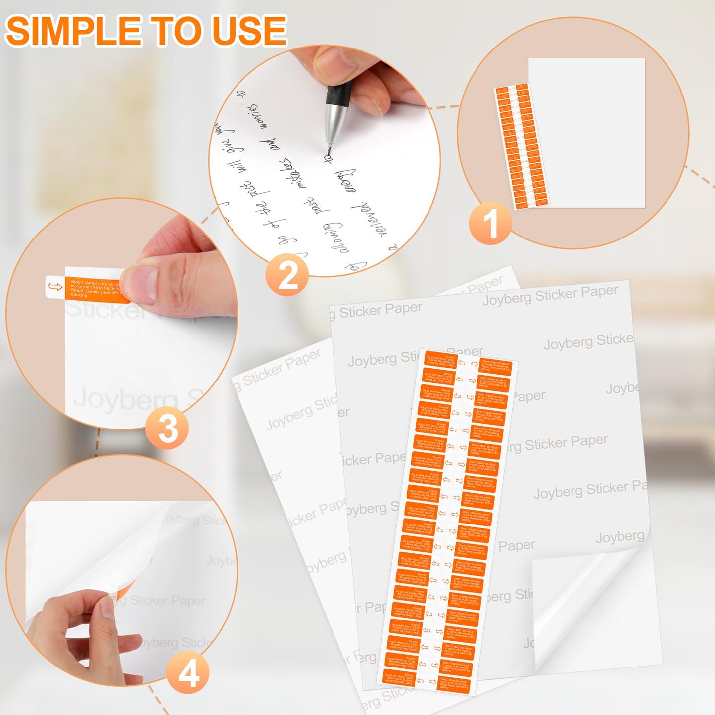 Printable Sticker Paper for Inkjet Printer, 40 Sheets 8.5" x11'' Matte Sticker Printer Paper Full Sheet Labels for Laser/Inkjet Printers, Letter Size