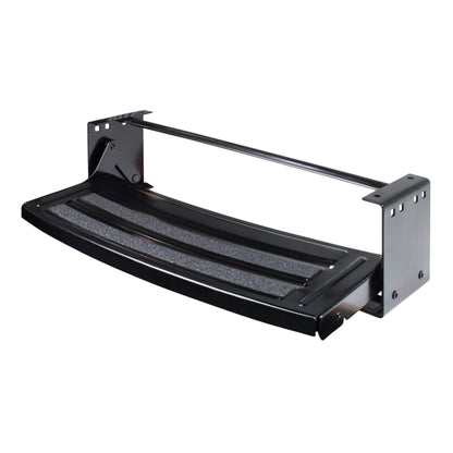Lippert Components Radius 24" Single Manual RV Step Assembly, 300 lbs. Anti-Slip Steps, Compact One-Hand Expand or Collapse, Black Powder Coat, Travel Trailers, 5th Wheels, Campers - 432678