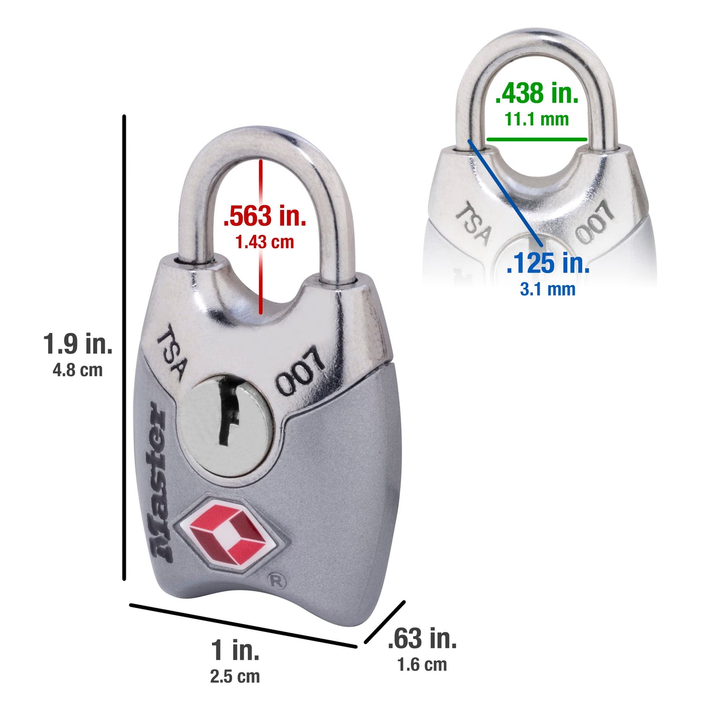 Master Lock 4689Q TSA Approved Luggage Lock, 4 Pack, Colors May Vary