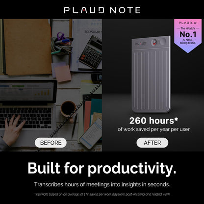 PLAUD AI Voice Recorder, Note Voice Recorder w/Case, App Control, Transcribe & Summarize with AI Technology, Support 112 Languages, 64GB Memory, Audio Recorder for Lectures, Meetings, Calls, Black