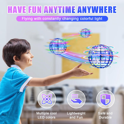 RIEYON Flying orb Ball 2025 Upgrade Hover Boomerang Ball 6 Lighting Effects Cool Toys for Kids Teen Adults Indoor Outdoor Flying Ball Toy