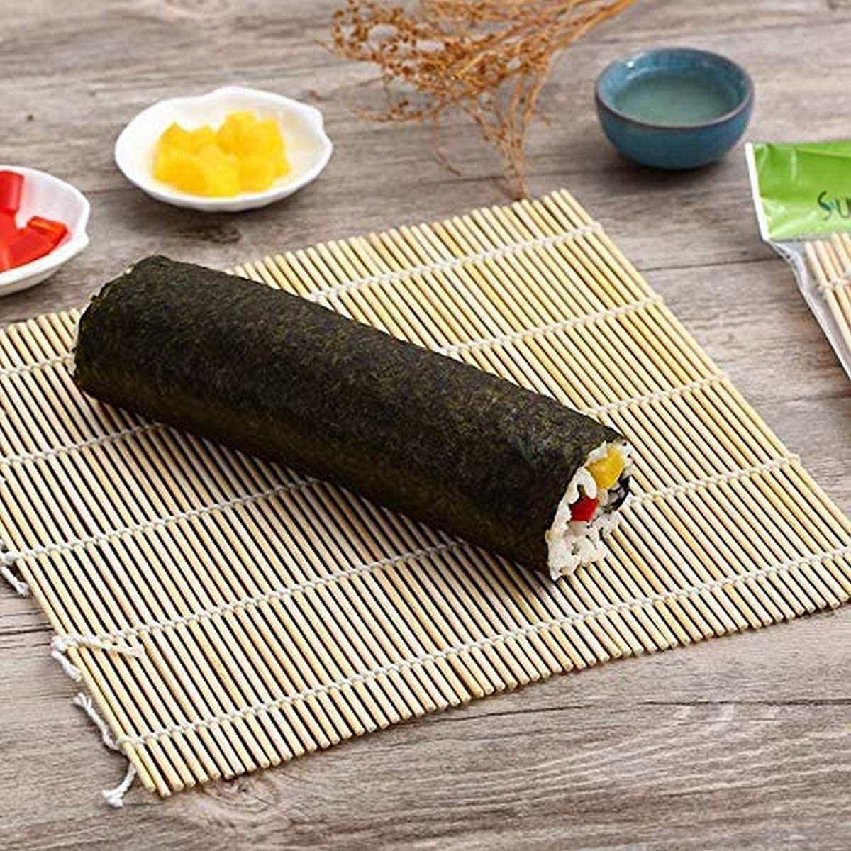 JapanBargain, Bamboo Sushi Rolling Mat, 9.5 Inch Sushi Roller Maker, Natural Bamboo Sushi Mat for Rolling Japanese Sushi, Commercial Quality, Eco-Friendly