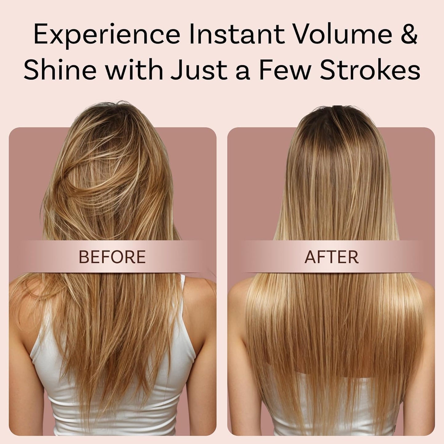 Lily England Vented Hair Brush for Blow Drying - Easy Detangling Hairbrush for Women for Fine, Thick, Curly Hair with Non-Slip Gel Handle - Static Free Vent Hair Brushes for Faster Drying, Rose Gold