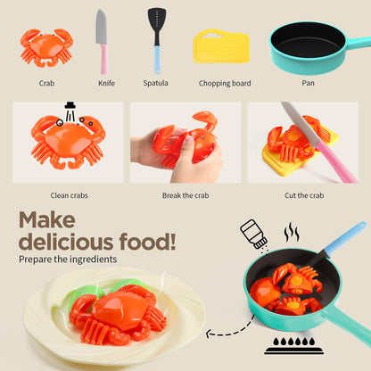 GILOBABY Play Kitchen Accessories, Play Food Sets for Kids Kitchen Playset with Pots and Pans Set, Cooking Utensils, Preschool Learning Education Toys for Toddlers, Birthday Gifts for Girls (Pink)