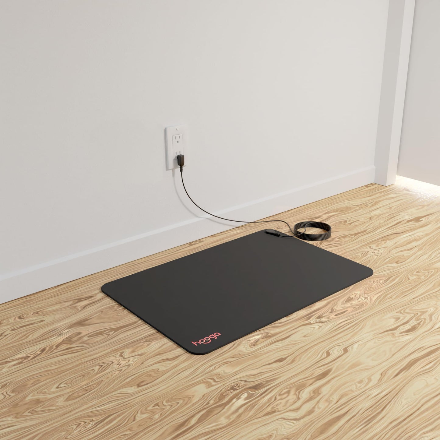 Hooga Grounding Mat for Sleep, Energy, Pain Relief, Inflammation, Balance, Wellness. Earth Connected Indoor Grounding for Home, Office, Work. 15 Foot Cord Included. Conductive Carbon