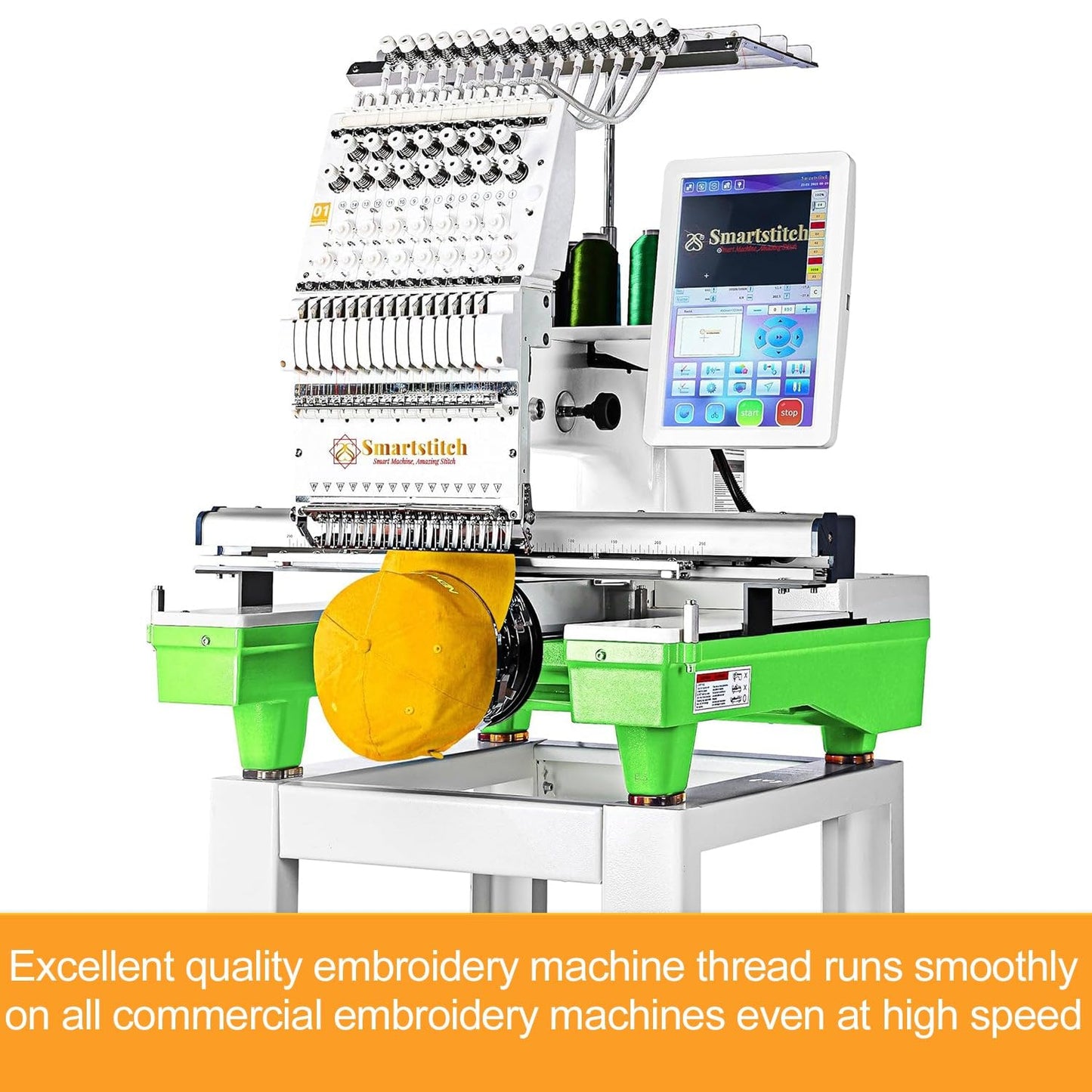 New brothread - Single Huge Spool 5000M Each Polyester Embroidery Machine Thread 40WT for Commercial and Domestic Machines - Black