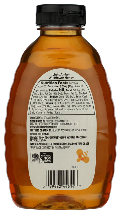 365 by Whole Foods Market, Organic Light Amber Wildflower Honey, US Grade A, 24 Ounce